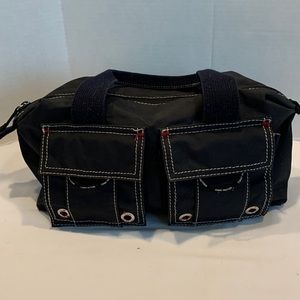 Black Tommy Hilfiger Canvas Shoulder Purse